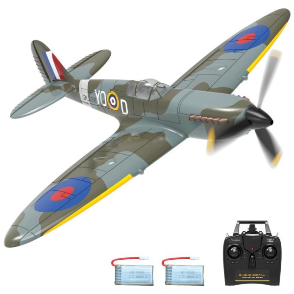 ectqf9c1qj6c0b_0-1 jpg - Avião de Controle Remoto com Sistema de Estabilização Xpilot e Acrobáticas, VOLANTEXRC Spitfire V2, Verde