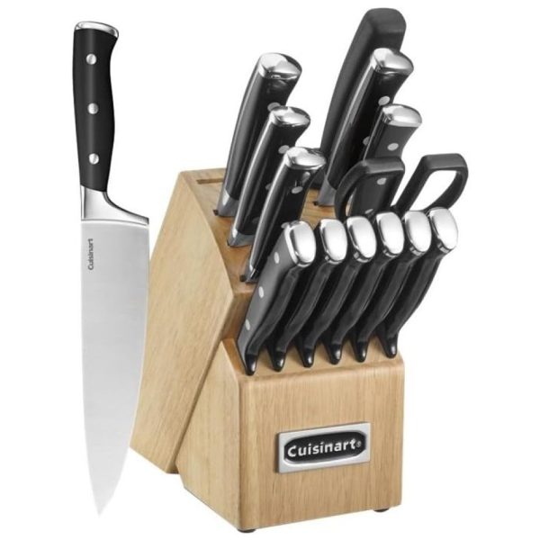 ectqf9sxsyx60b_0 jpg - Conjunto de Facas em Aço Inoxidável com Bloco de Bancada, 15 Peças, CUISINART C77BTR 15P, Preto