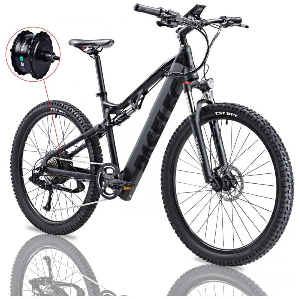 ectqfg71p84b0b_0 jpg - Bicicleta Elétrica 8 Velocidades com Freio a Disco e Luz Dianteira Traseira, 750W, PASELEC UL 2849 2020, Preto