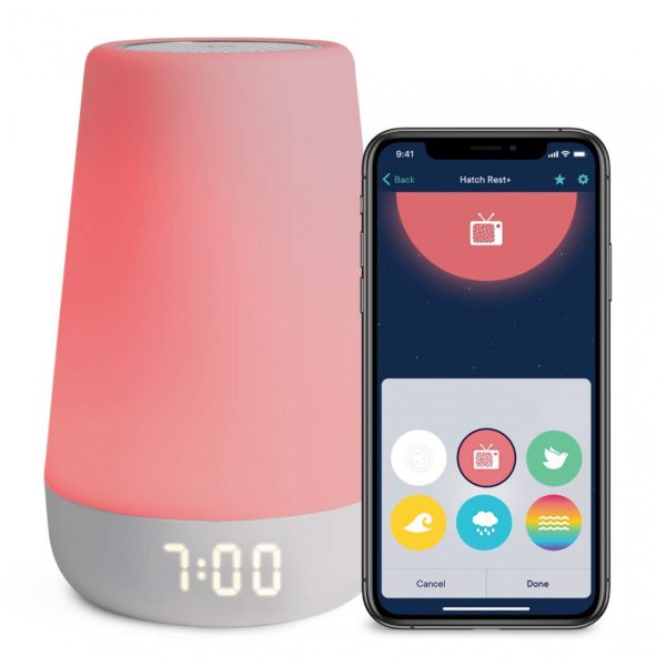 ectqfgngxfw70b_0 jpg - Máquina de Ruído para Dormir, com Alarme, Luzes e Sons programáveis via App, HATCH BABY, Branco