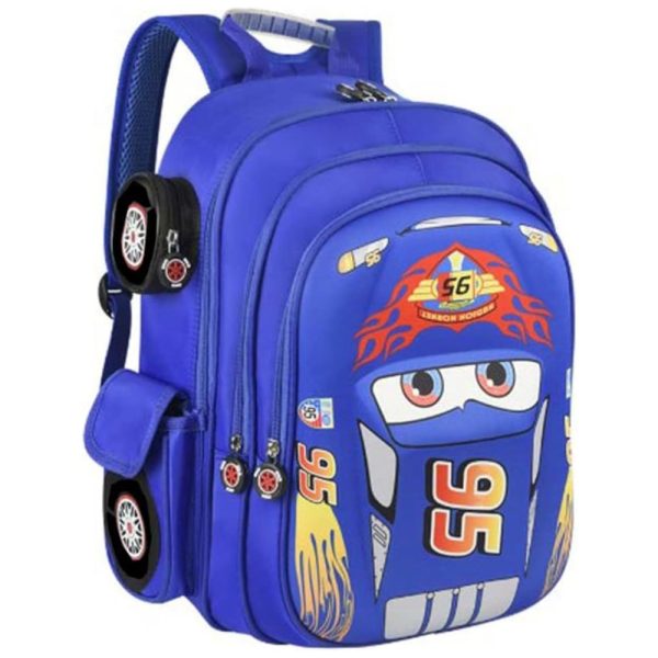 ectqfygmm5f90b_0 jpg - Mochila Escolar Infantil 33cm QWZY Carros para Meninos, Azul