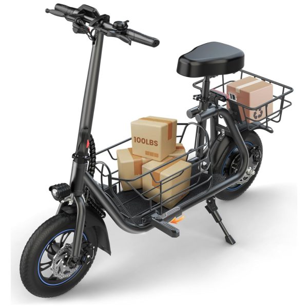 ectqg342hy5d0b_0 jpg - Scooter Elétrica para Adultos até 120 kg, Velocidade Máxima de 28 km h e Alcance de 32 km com Espaço de Armazenamento, 550W, Gyroshoes C1S, Cinza