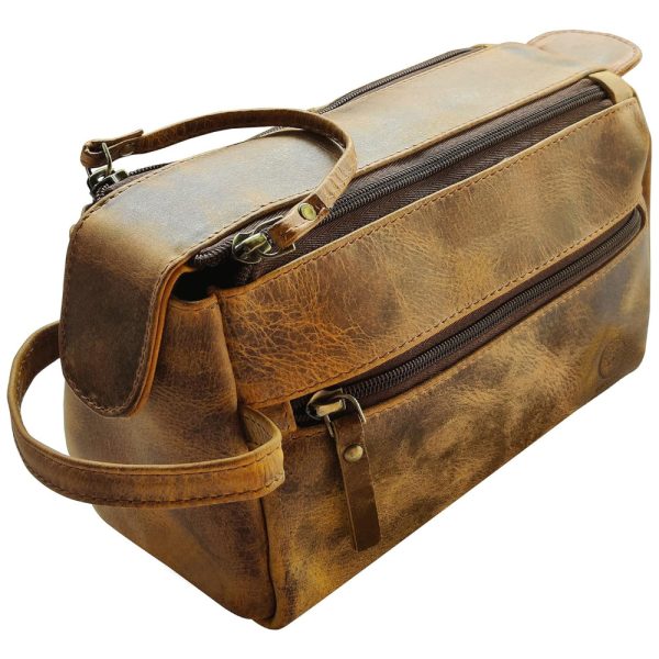 ectqgesawdg10b_0 jpg - Rustic Town Necessaire Masculina Vintage de Couro com Forro à Prova dÁgua, Marrom