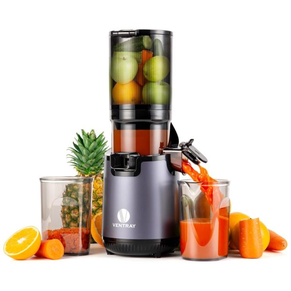 ectqgl22gtpc0b_0-1 jpg - Centrífuga de Frutas de Prensa Fria com Ampla Calha de Alimentação de 13 cm, Fácil Limpeza e Processamento de Frutas Inteiras, 110V 250W, Ventray, Cinza