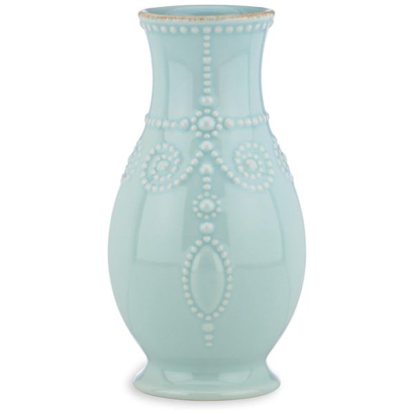ectqgmbxm9l10b_0 jpg - Vaso Canelado de 20 cm em Cerâmica Stoneware, Lenox French Perle, Azul Gelo