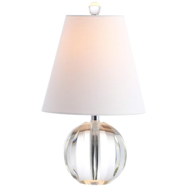 ectqgmrwdlx70b_0-1 jpg - Abajur Luminária de Mesa em Cristal, Estilo Transicional com 40 cm de Altura para Quarto, Sala de Estar e Escritório, 110V 40W, JONATHAN Y, Transparente e Branco