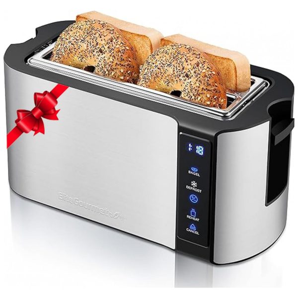 ectqgygqg66c0b_0 jpg - Torradeira Elétrica de 4 Fatias com Cronômetro e Contagem Regressiva, 110V Elite Gourmet ECT5322, Prata