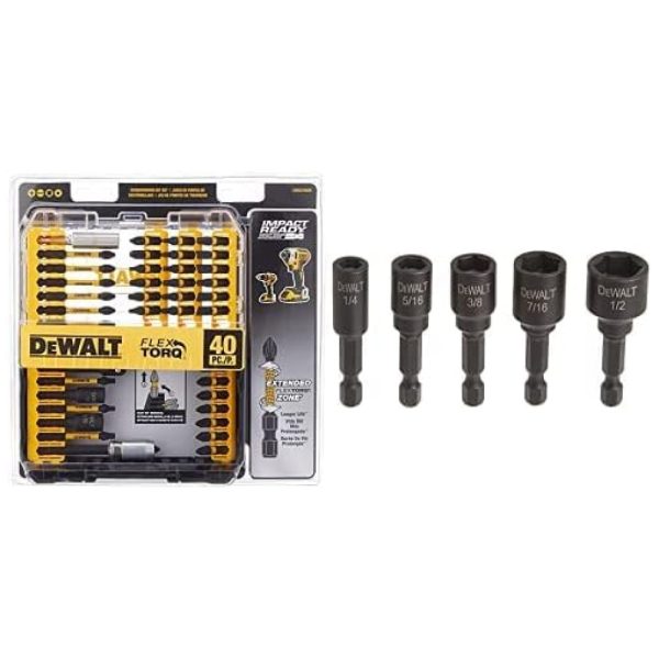 ectqh1dpvwx80b_0 jpg - DEWALT Kit de Ponta de Chave de Fenda 40 Peças e 5 Pontas Magnética