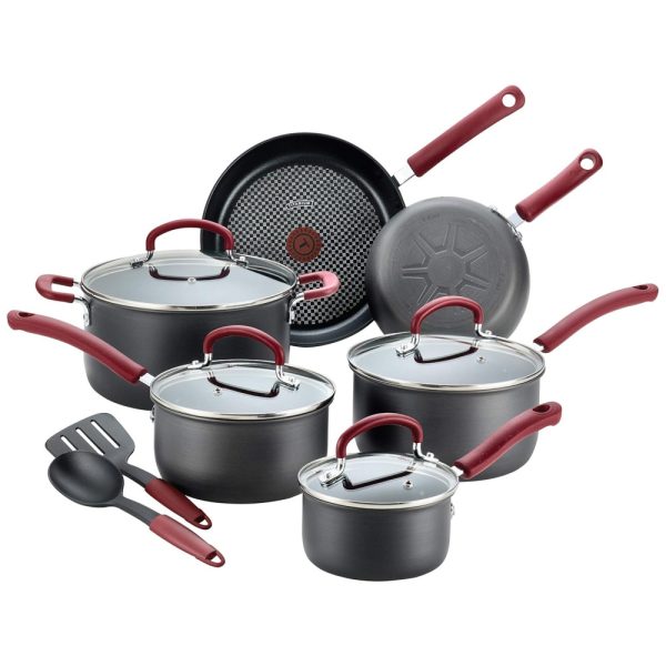 ectqh3ywj2y70b_0-2 jpg - Conjunto de Panelas e Frigideiras Antiaderentes, 12 Peças, T FAL B004SC63, Vermelho