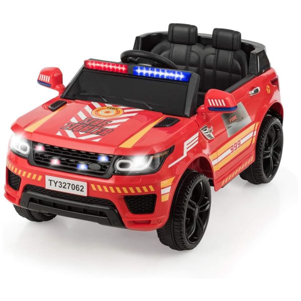 ectqh9wdbm280b_0 jpg - Costzon Carro, Carrinho Policial Elétrico 12V Recarregável com 2 Lugares, Luzes e Sons, Vermelho, 3