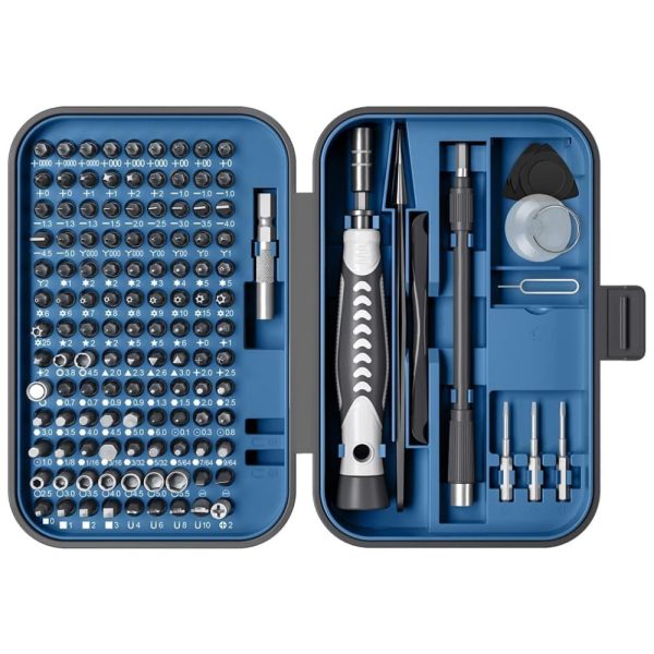 ectqhcskvzt90b_0 jpg - Kit de Brocas 130 Peças com Chave de Fenda Magnética e Estojo, RARTOP, Azul