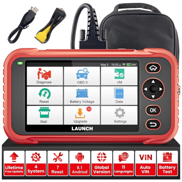 ectqhjq6nz880b_0 jpg - Scanner Automotivo com Sistema de Diagnóstico Obd2 Wi Fi e Tela de, 12V, LAUNCH, Vermelho