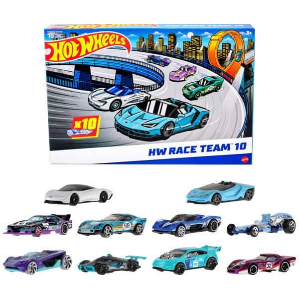 ectqhk6vfjnc0b_0 jpg - Kit Carrinhos Pacote com 10 Veículos de Corrida em Escala 1 64, Hot Wheels