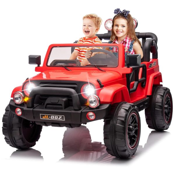 ectqhknynxl90b_0-1 jpg - Carro, Carrinho Elétrico Infantil Off Road a Bateria 12V 2 Assentos com Controle Remoto e MP3, FITNESSCLUB, Vermelho