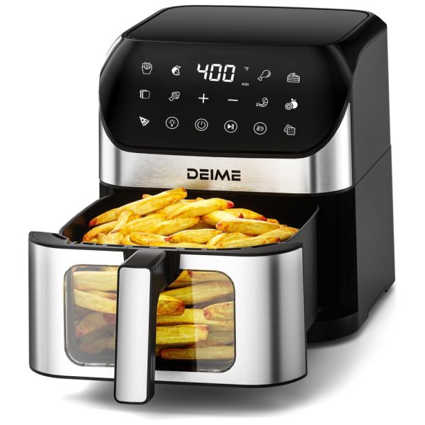 ectqhktptfbb0b_0 jpg - Fritadeira Elétrica AirFryer 6.2L com Painel Digital e Cesto Antiaderente, 110V 1500W, DEIME, Prata