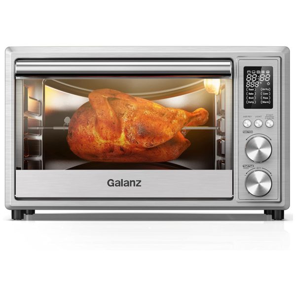 ectqjcvtzz480b_0 jpg - Forno Multifuncional, 1800W, 30L, 8 Funções, Aço Inox, 110v, GALANZ GT12SSDAN18, Prateado