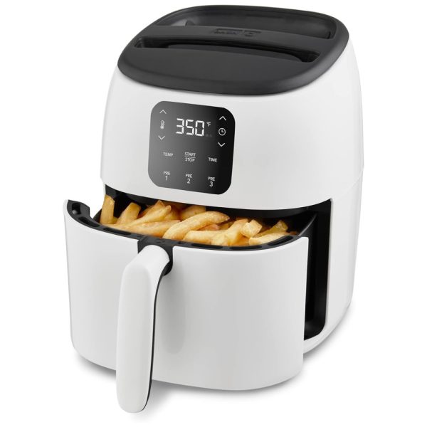 ectqjq1bpqq80b_0 jpg - Fritadeira Elétrica AirFryer Digital, Capacidade 2.4L, 1000W 110V, DASH DCAF260GBWH02, Branco