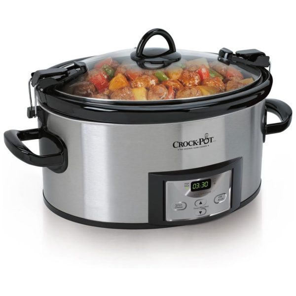 ectqk0gn2p400b_0 jpg - Panela Elétrica 5.6L Programável com Temporizador Digital, 240W, 110V, CROCK POT SCCPVL610 S A, Prateado