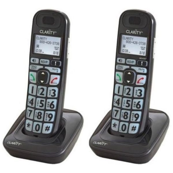 ectqk0m30gt00b_0-1 jpg - D703HS Telefone sem Fio Expansível para Sênior, Compatível com Aparelho Auditivo, 2 Und, CLARITY E814HS 2 Pack, Preto