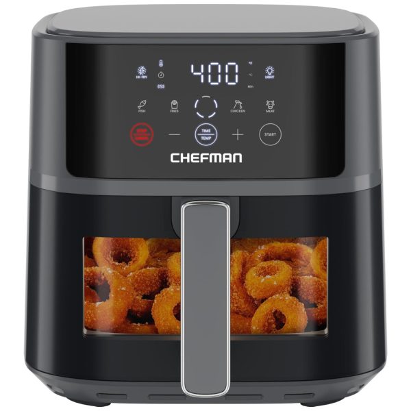 ectqk4zdyv4d0b_0 jpg - Air Fryer 5.6L com Tecnologia Hi Fry, 4 Predefinições, Cesto Antiaderente e Lavável na Máquina de Lavar Louça, 110V 1700W, Chefman, Cinza