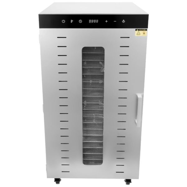 ectqk9dq8vrc0b_0-1 jpg - Desidratador de Alimentos em Aço Inoxidável com 20 Bandejas, Controle de Temperatura e Temporizador, 110V 1700W, SAHUANIYE, Prata