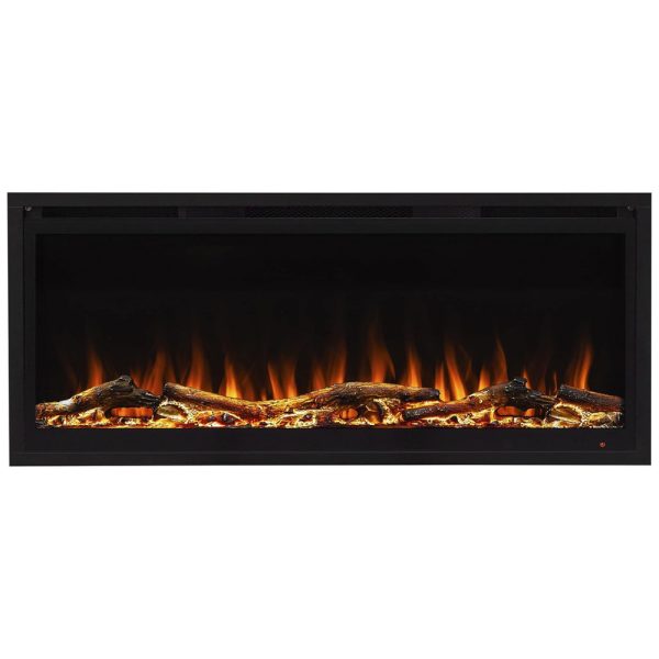 ectqkbqfcz190b_0 jpg - Lareira Elétrica de Embutir A43x101L cm com Chamas Multicoloridas, Controle Remoto, Conjunto de Toras de Fogo Falso e Cristais, 110V 1500W, FIREBLAZE, Preta