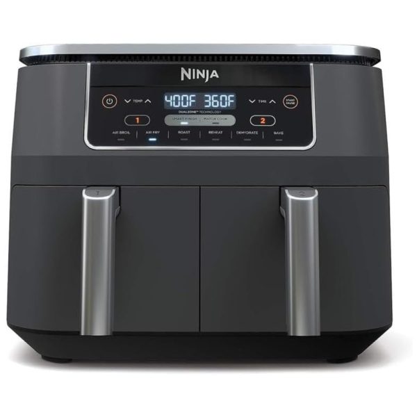 ectqkkjwqt980b_0 jpg - Fritadeira Elétrica 6 em 1 Capacidade 7.5L com Cesta Dupla, 1690W, 110V, Ninja DZ201 Foodi, Cinza Escuro