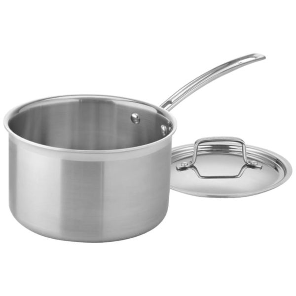 ectqkln82w900b_0-1 jpg - Panela em Aço Inoxidável com Tampa e Capacidade de 3,7L, Cuisinart Multiclad Pro MCP194 20N, Prata