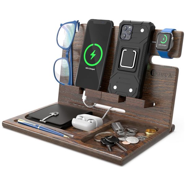 ectqkn87tmp70b_0 jpg - Barva Porta Chaves e Organizador Tudo em Um de Madeira com Suporte para Celular, Marrom