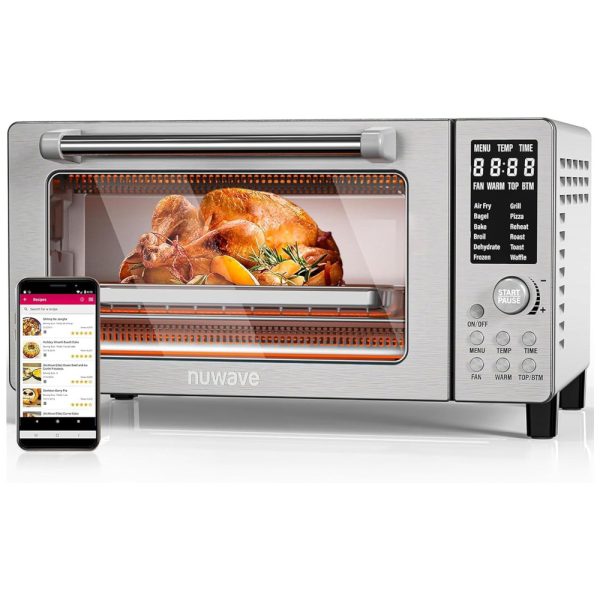 ectqksfrdl1c0b_0 jpg - Forno de Convecção 12 em 1, 19,8L com Controle de Temperatura, Display LED e Aquecedores Superior e Inferior, 110V 1800W, Nuwave, Prata