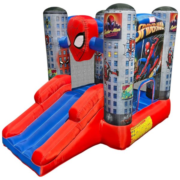 ectqkstbxrr90b_0 jpg - Pula Pula Inflável com Escorregador para Crianças, MARVEL Homenm Aranha, Vermelho