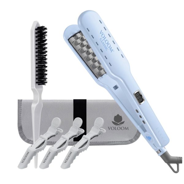 ectqkv9tunx00b_0 jpg - Chapinha Prancha de Cabelo Elétrica com Placa Cerâmica e Desligamento Automático, Bivolt, VOLOOM OIPW15, Azul