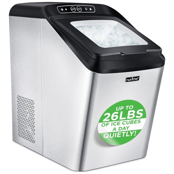 ectql387ndm90b_0 jpg - Máquina de Gelo Automática Portátil Produz até 11kg, 24H, Cor, 110v, NUTRICHEF NCICNUG, Prateado