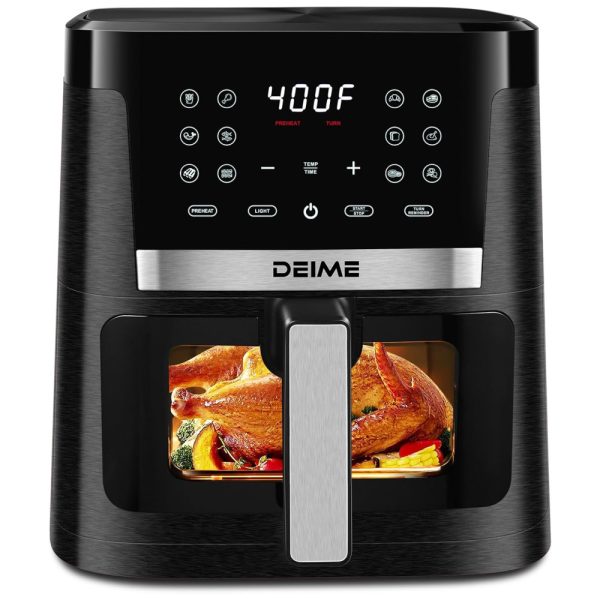 ectqlblbmxmc0b_0 jpg - Fritadeira Elétrica Air Fryer 7 Litros com 12 Predefinições e Tela LCD Digital, 110V 1700W, Deime, Preta