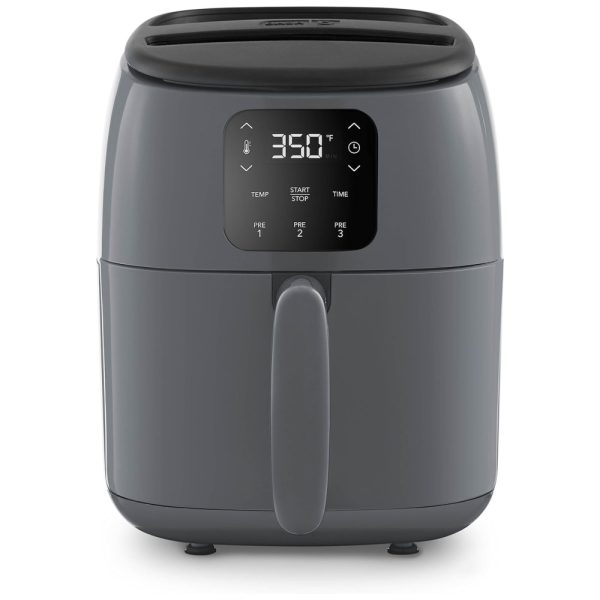 ectqm51bsqq80b_0-1 jpg - Fritadeira Elétrica AirFryer Digital, Capacidade 2.4L, 1000W 110v, DASH DCAF260GBGY02, Cinza escuro