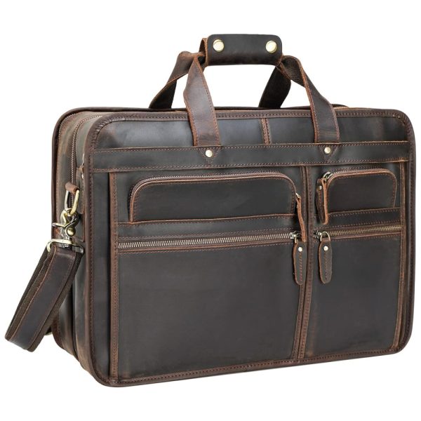 ectqmg7r2h470b_0 jpg - Bolsa, Maleta de Couro Masculina para Laptop, POLARE 369, Marrom