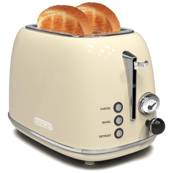 ectqmj9zz7680b_0-2 jpg - Retro Torradeira de 2 Fatias com Função Bagel, 820W, 110v, KITCHMIX WT 330T, Creme