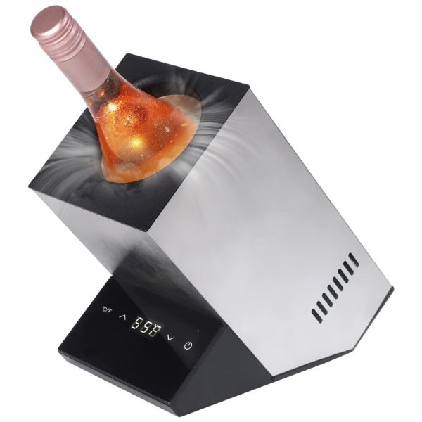 ectqmmbccb4b0b_0 jpg - Porta Garrafa Térmico para Vinho em Aço Inoxidável com Tela Digital, COBALANCE CB 100, Cinza