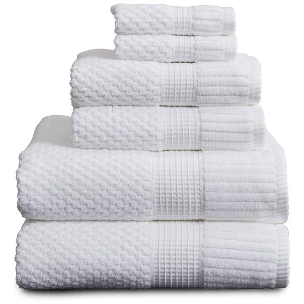 ectqmsqrssh90b_0 jpg - Jogo de Toalhas de Luxo, Absorventes e Macias com 6 Peças e Material 100 Algodão, NY Loft, Branca