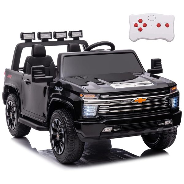 ectqmvr12gvb0b_0 jpg - Carro Elétrico Infantil a Bateria 4X4, 2 Lugares com Controle Remoto, Pneus EVA, Música e Luz LED, 24V, NEWQIDA Chevrolet Silverado HD, Preta