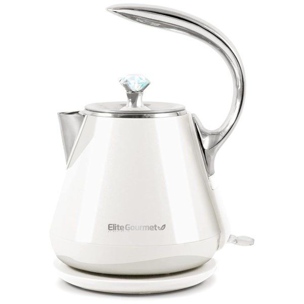 ectqmz19ncr70b_0 jpg - Chaleira Elétrica de 1,2L com Desligamento Automático, 1350W, 110v, ELITE GOURMET EKT 1203W, Branco