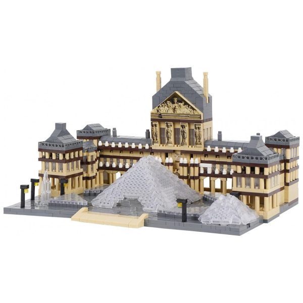 ectqmzkxlmx90b_0 jpg - Kit de Construção Arquitetônico Louvre, Peças 3377, GENITEEN G 0034, Cinza