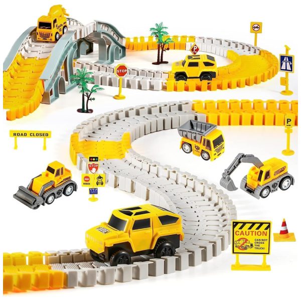 ectqn3tfblz90b_0 jpg - Pista de Corrida de Construção com 260 peças, Incluí 6 Carros para Crianças de 3 a 6 Anos, Kizplays, Amarelo.