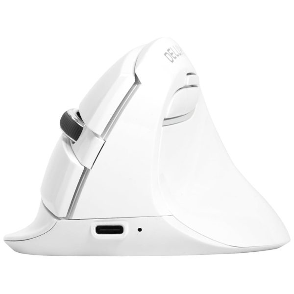 ectqn618xcz70b_0 jpg - Mouse Ergonômico Vertical sem Fio Reduz a Tensão do Pulso com Botões Silenciosos, 800, 2400 DPI, DELUX M618mini White, Branco