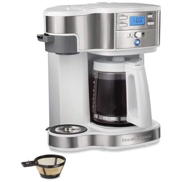 ectqn95pn6980b_0 jpg - Cafeteira Elétrica Programável Reservatório 1.8L com Tela LCD, 950W, Branca, 110v, HAMILTON BEACH 49933, Branco