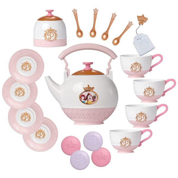 ectqn98gpxk70b_0-2 jpg - Jogo de Chá Infantil 21 Peças com Tema de Princesas para Crianças Acima de 3 Anos, Princesa Disney, Branco e Rosa