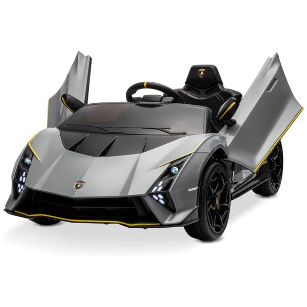 ectqn9h7thmc0b_0 jpg - Carro Elétrico Infantil a Bateria com 4 Motores, Controle Remoto, Bluetooth e Suspensão de Mola, 12V, Kidzone Lamborghini, Cinza