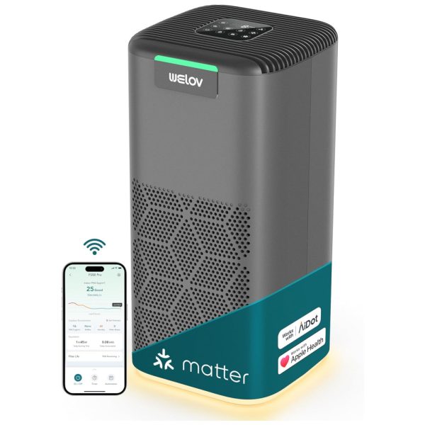 ectqnlxwx1qc0b_0 jpg - Purificador de Ar para Ambientes até 145m com Filtro H13 True HEPA, Sensor de Qualidade PM2.5 e Controle por APP via WiFi, 110V, WELOV P200 Pro, Cinza