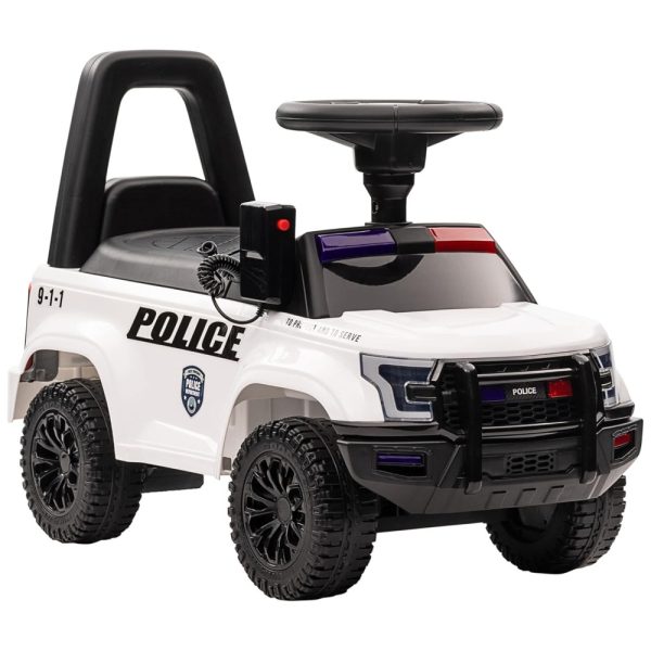 ectqnprjwz9b0b_0-1 jpg - Carro Infantil Policial de Deslizar com os Pés, Possui Sistema de Som e Armazenamento Embaixo do Banco, Aosom, Branco