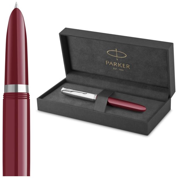 ectqns38mdl80b_0 jpg - Caneta Tinteiro com Escrita Suave Ponta Média e Estojo, PARKER 2123496, Vermelho